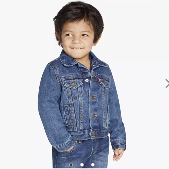 LEVI’S Trucker Denim Classic Snap Jacket Medium Wash Toddler Size 4T EUC - Picture 2 of 16